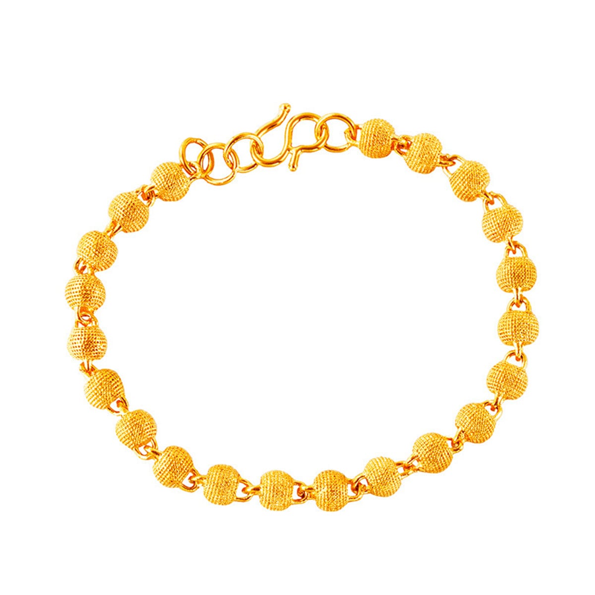 24k Goldtone Frosted Bead Bracelet