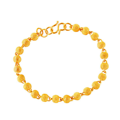 24k Goldtone Frosted Bead Bracelet