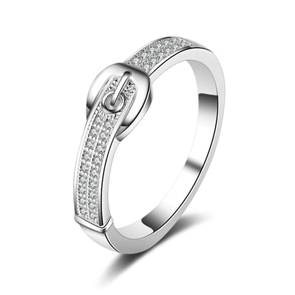 Cubic Zirconia & Silvertone Belt Band