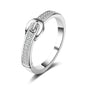 Cubic Zirconia & Silvertone Belt Band