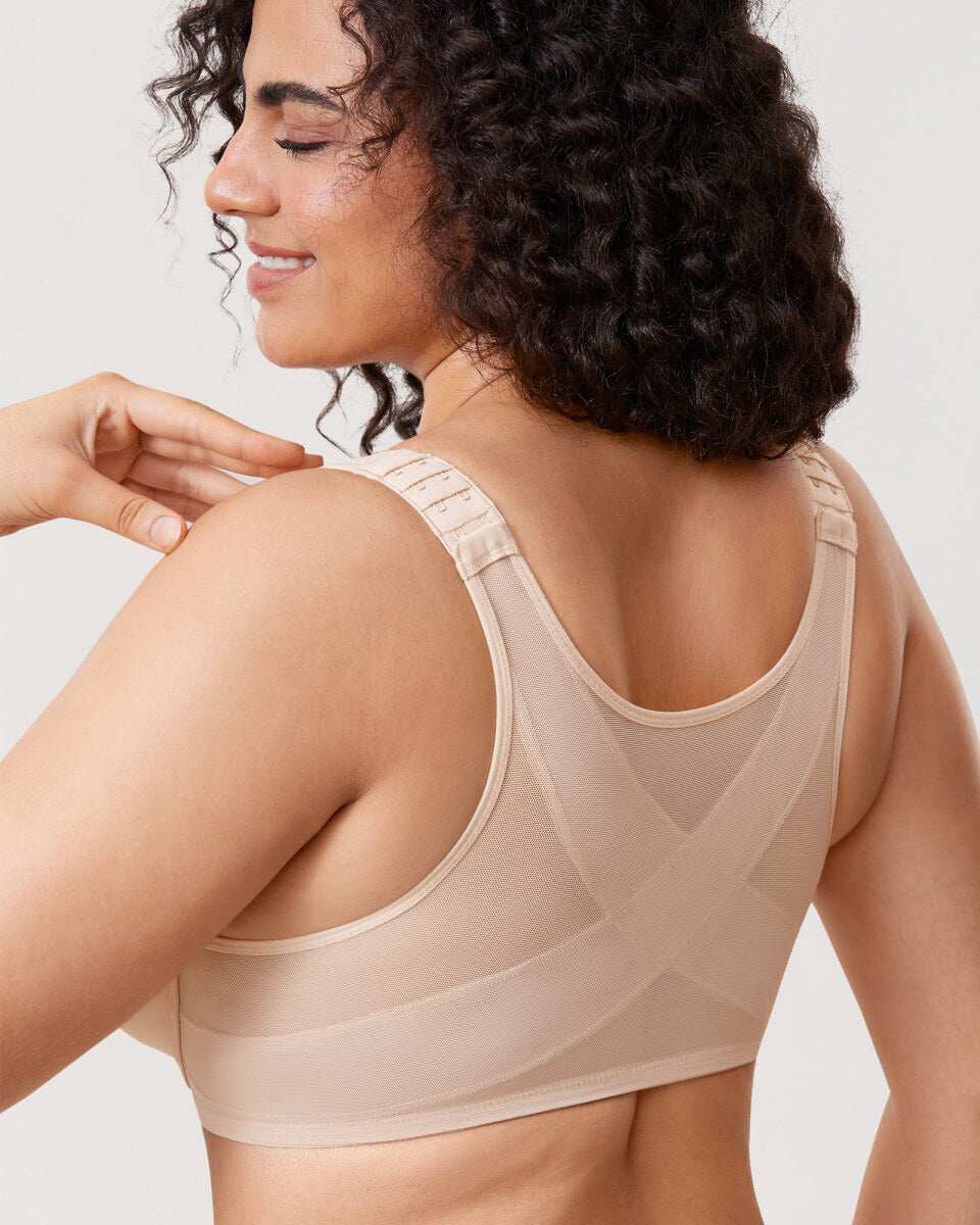 Front Closure Posture Support Underwire Plunge Bra