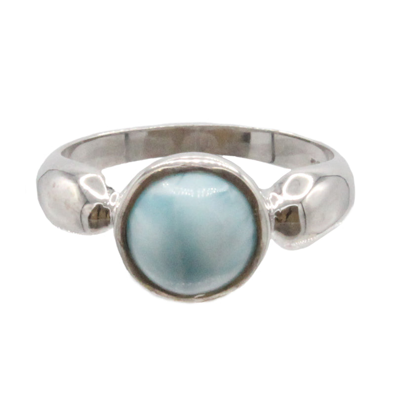 Larimar Stone Sterling Silver Liquido Ring Size 7 By Marahlago