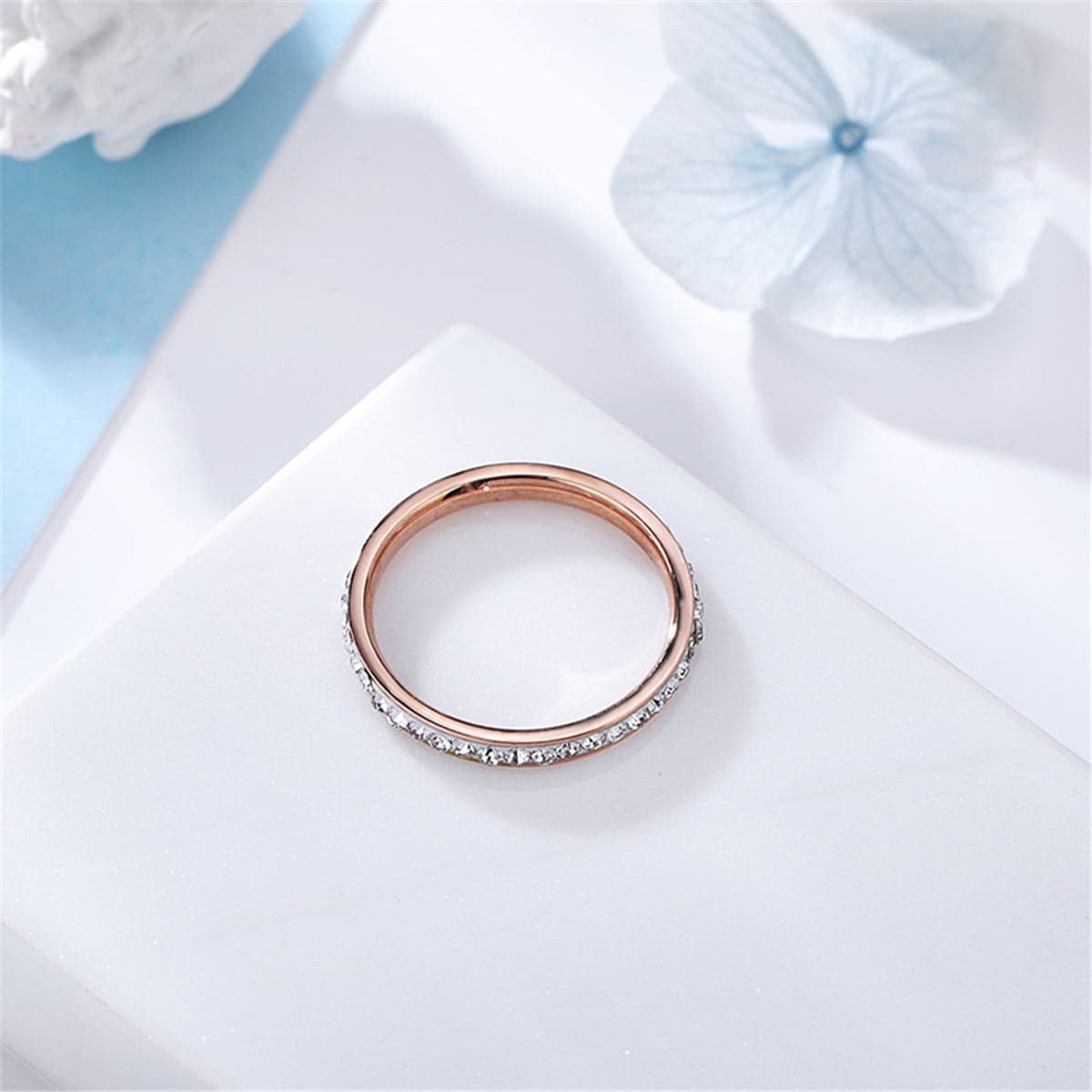 Cubic Zirconia & Rose Goldtone Band
