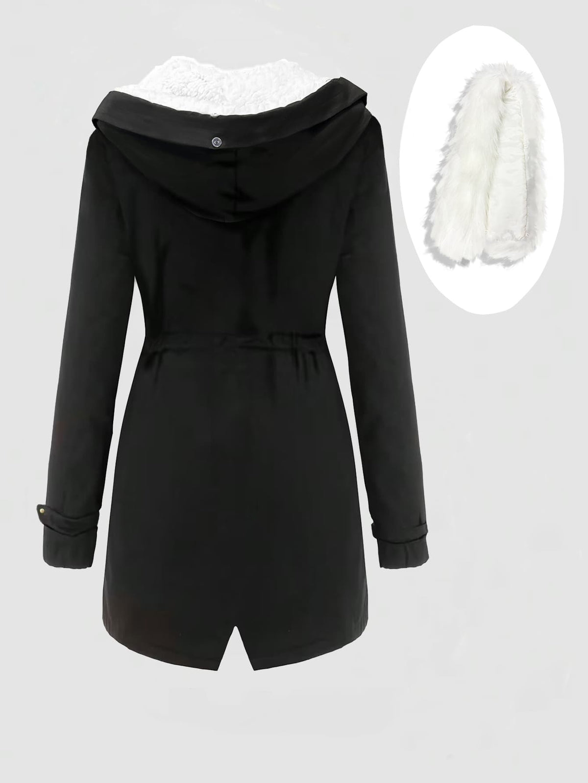 Chic YC Women's Winter Parka Coat Fleece Lined Military Jacket Women Faux Fur Hooded Coat