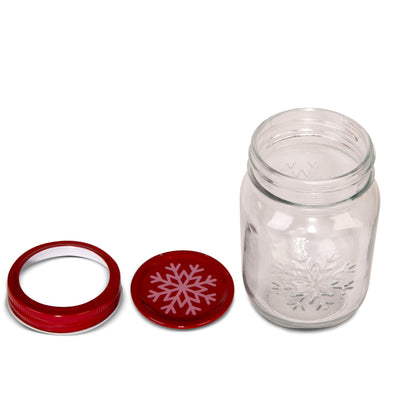 Art+Cook 2 Pack Embossed Holiday Mason Jars