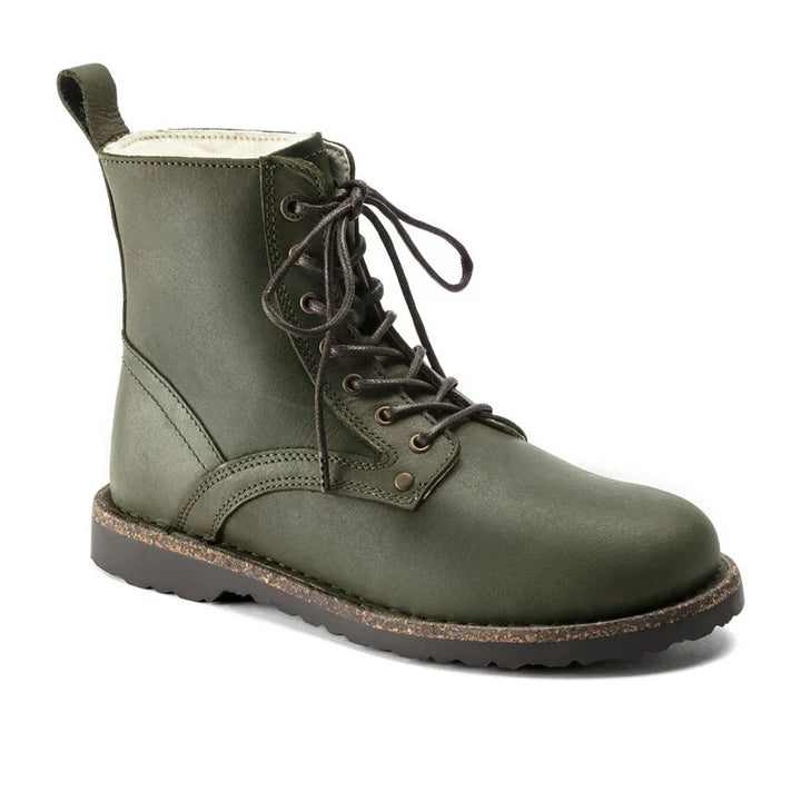 Birkenstock Women's Bryson Shearling Oiled Nubuck Leather Hunter Green Boots