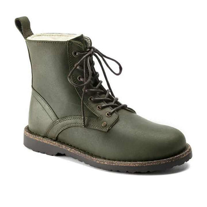 Birkenstock Women's Bryson Shearling Oiled Nubuck Leather Hunter Green Boots