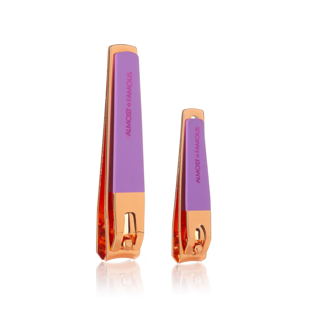 Almost Famous Rose Gold 2-Piece Nail Clipper Set - Purple