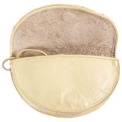 La Chic Women's Handcrafted Leather Sculpted Face Crossbody Bag