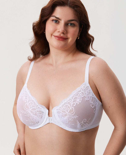 Front Closure Lace Underwire Plunge Bra