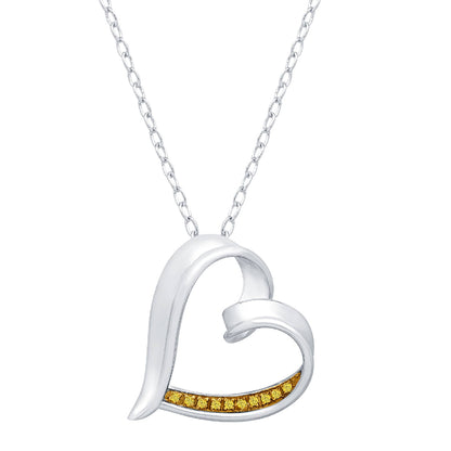V3 Jewelry Genuine Blue Diamond Heart Pendant Sterling Silver