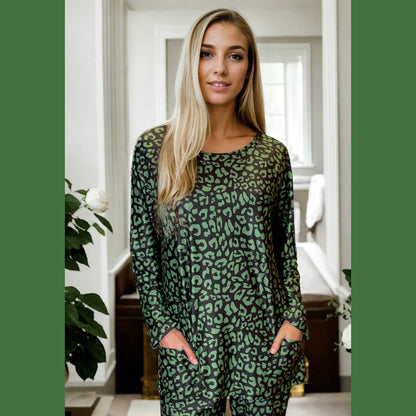 Relevate Designs Blue Camouflage Long Sleeve Lounge Top
