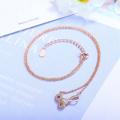 Cubic Zirconia & Rose Goldtone Infinity Pendant Necklace
