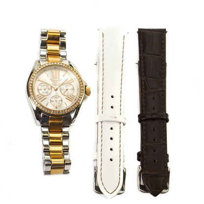 Aviator Ladies Watch Rose Gold & Steel 3 Straps (Blemished Box)