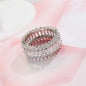 Crystal & Cubic Zirconia Silvertone Band Ring