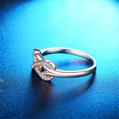 Cubic Zirconia & Silvertone Infinity Ring