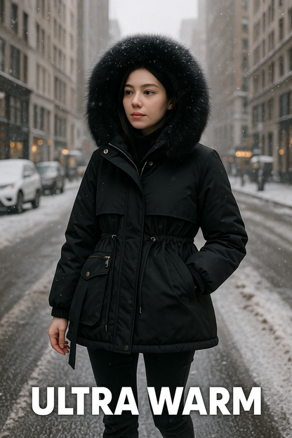 Women's Hooded Plush Winter Coat