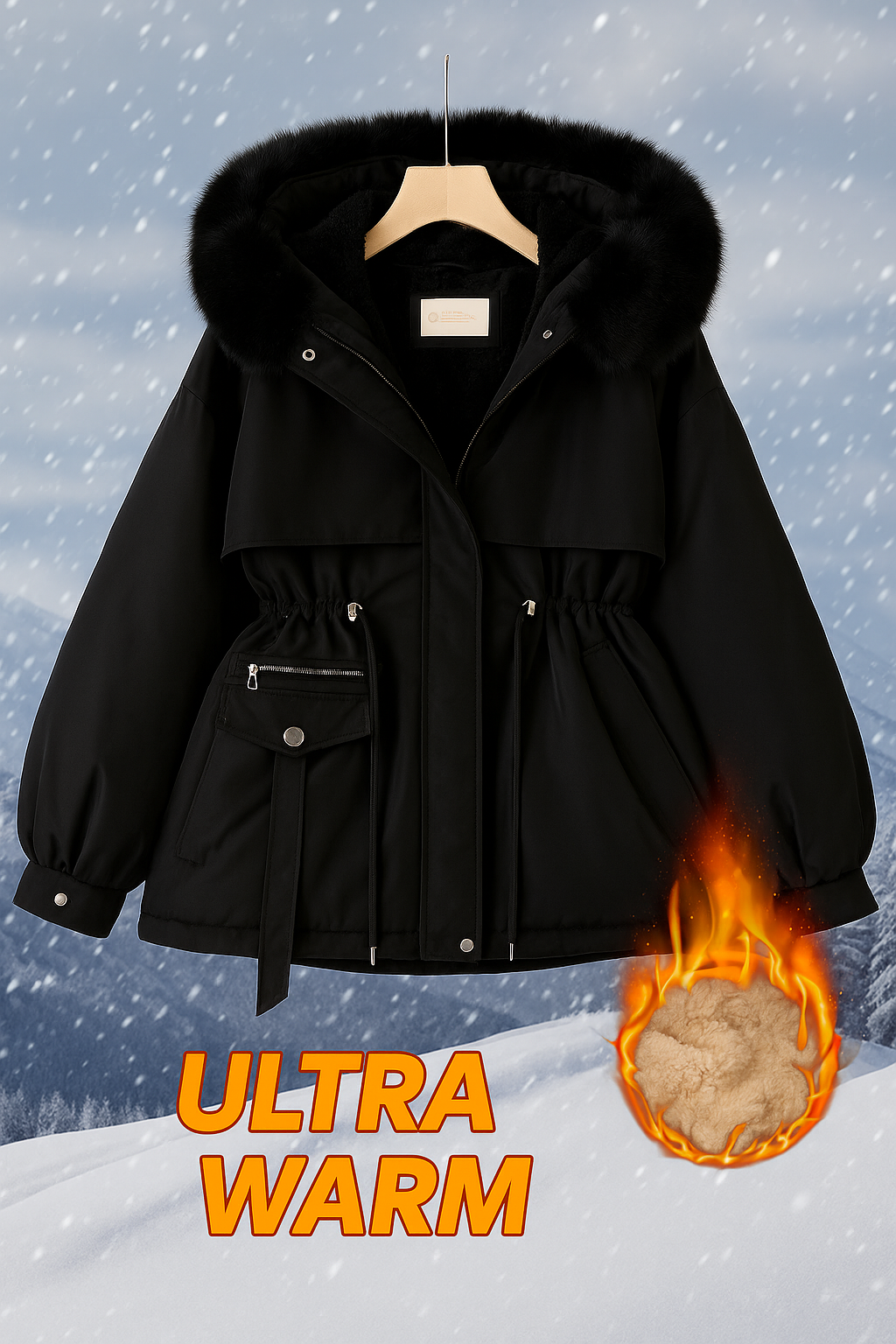 Women's Hooded Plush Winter Coat
