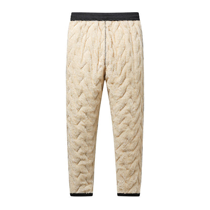 2PCS Ultra Warm Winter Pants – Black & Gray Plush Fleece Thermal Set