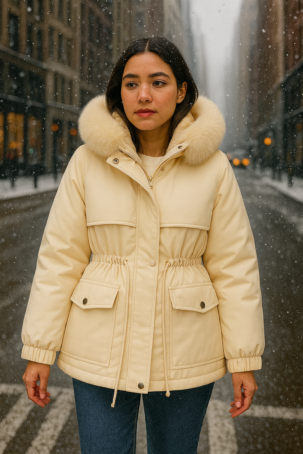Women's Hooded Plush Winter Coat