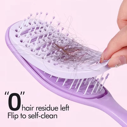 Foldable Self-Clean Detangler Brush