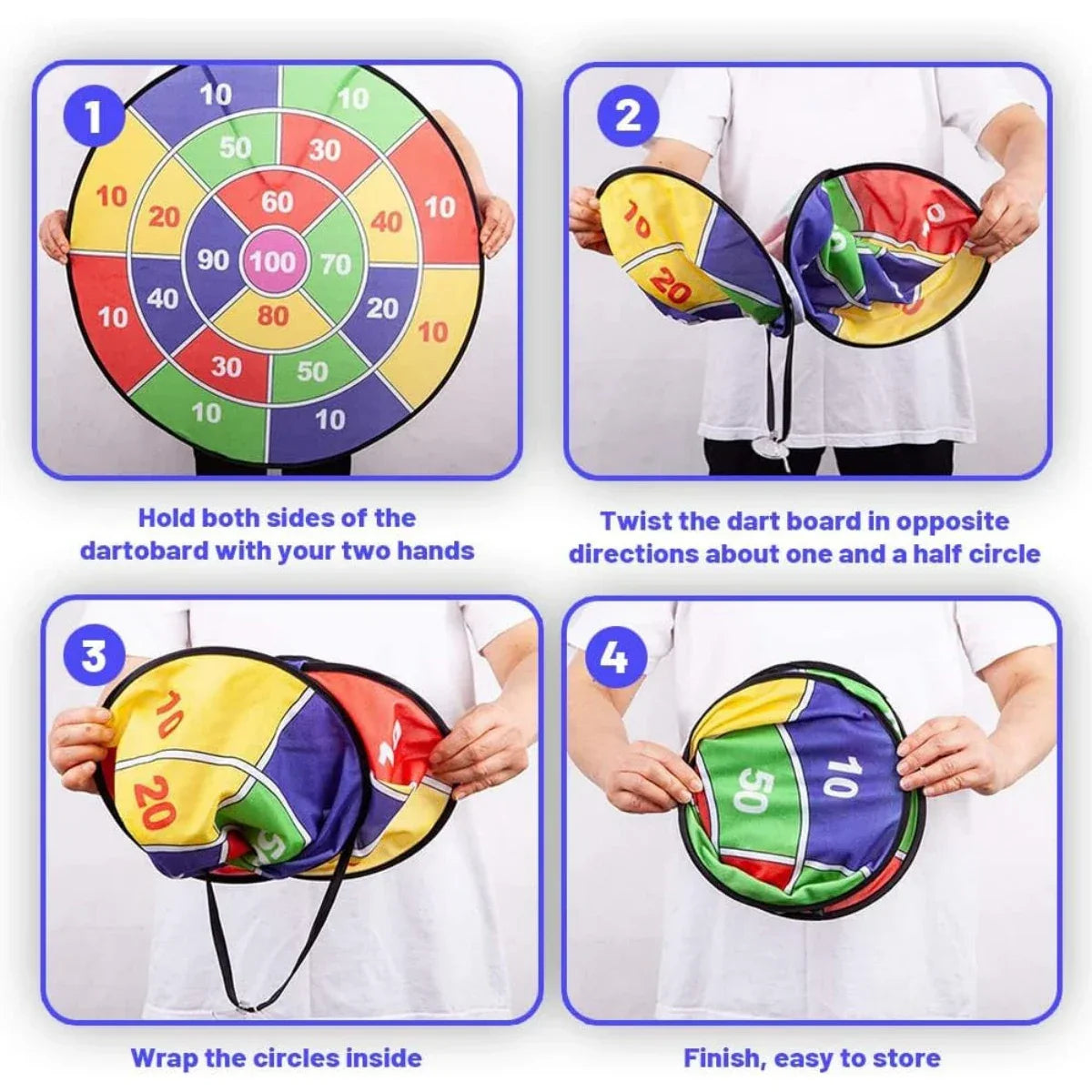 Foldable Fabric Dart Board with Sticky Balls