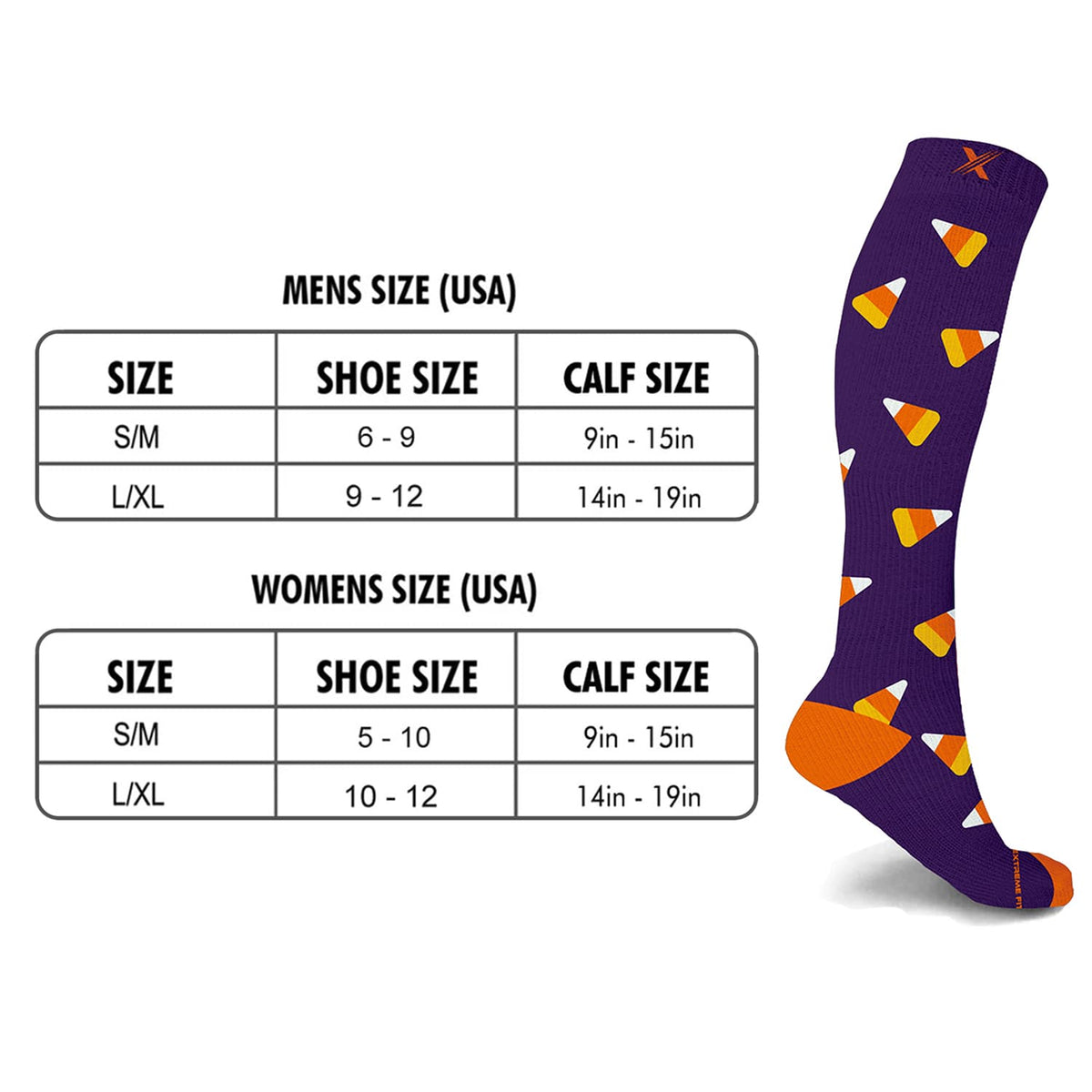 Extreme Fit 3-Pairs Halloween Themed Knee High Compression Socks