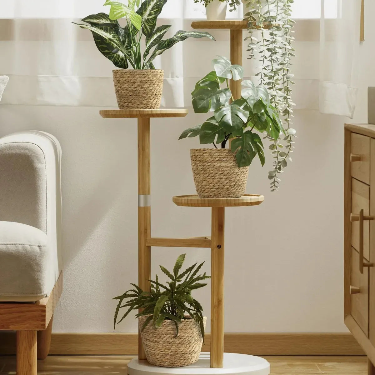 Decorative Woven Planter with Plastic Liner