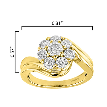 V3 Jewelry 925 Sterling Silver with Moissanite Engagement Ring