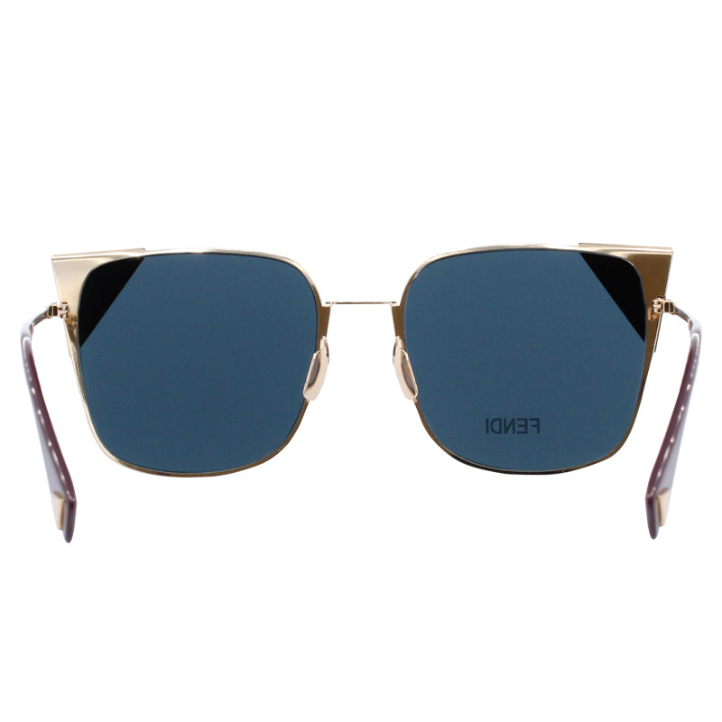 Fendi Rose Gold & Blue Square Women's Sunglasses 0191/S