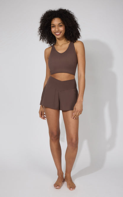 90 Degree by Reflex Ribbed Alamo Bra Tank & Lightstreme Crossfire Short Set
