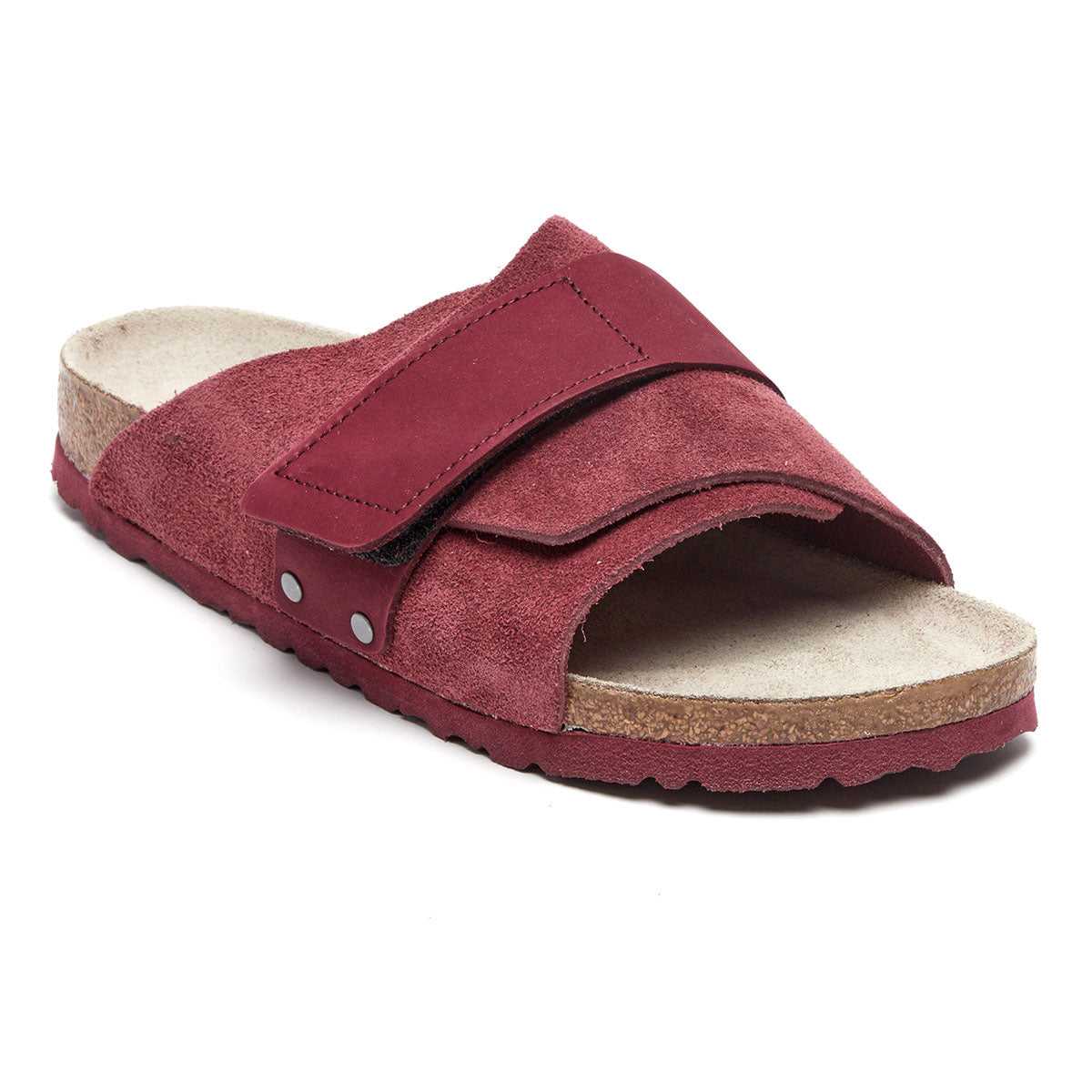 Birkenstock Kyoto Nubuck/Suede Leather Maroon Sandals