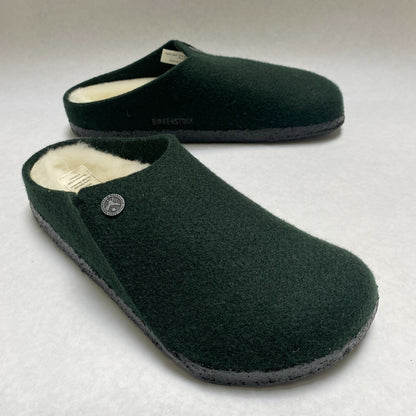 Birkenstock Women's Zermatt Rivet Felt Fur Forest Green Clogs