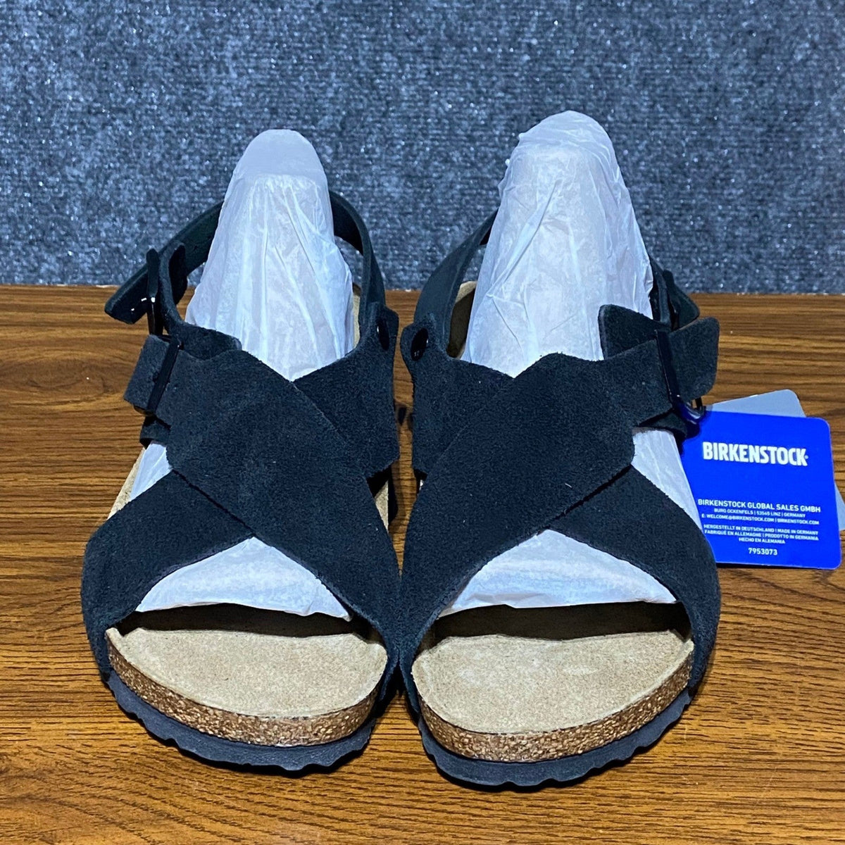 Birkenstock Unisex Tulum Suede Leather Soft Footbed Black