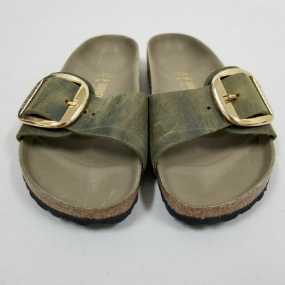 Birkenstock Unisex Madrid Big Buckle Waxy Leather Jade