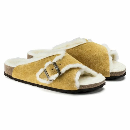 Birkenstock Unisex Arosa Fell Suede Leather Ochre