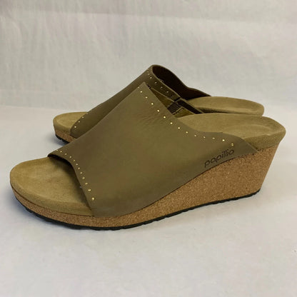 Birkenstock Namica Nubuck Leather Mud Green Rivets