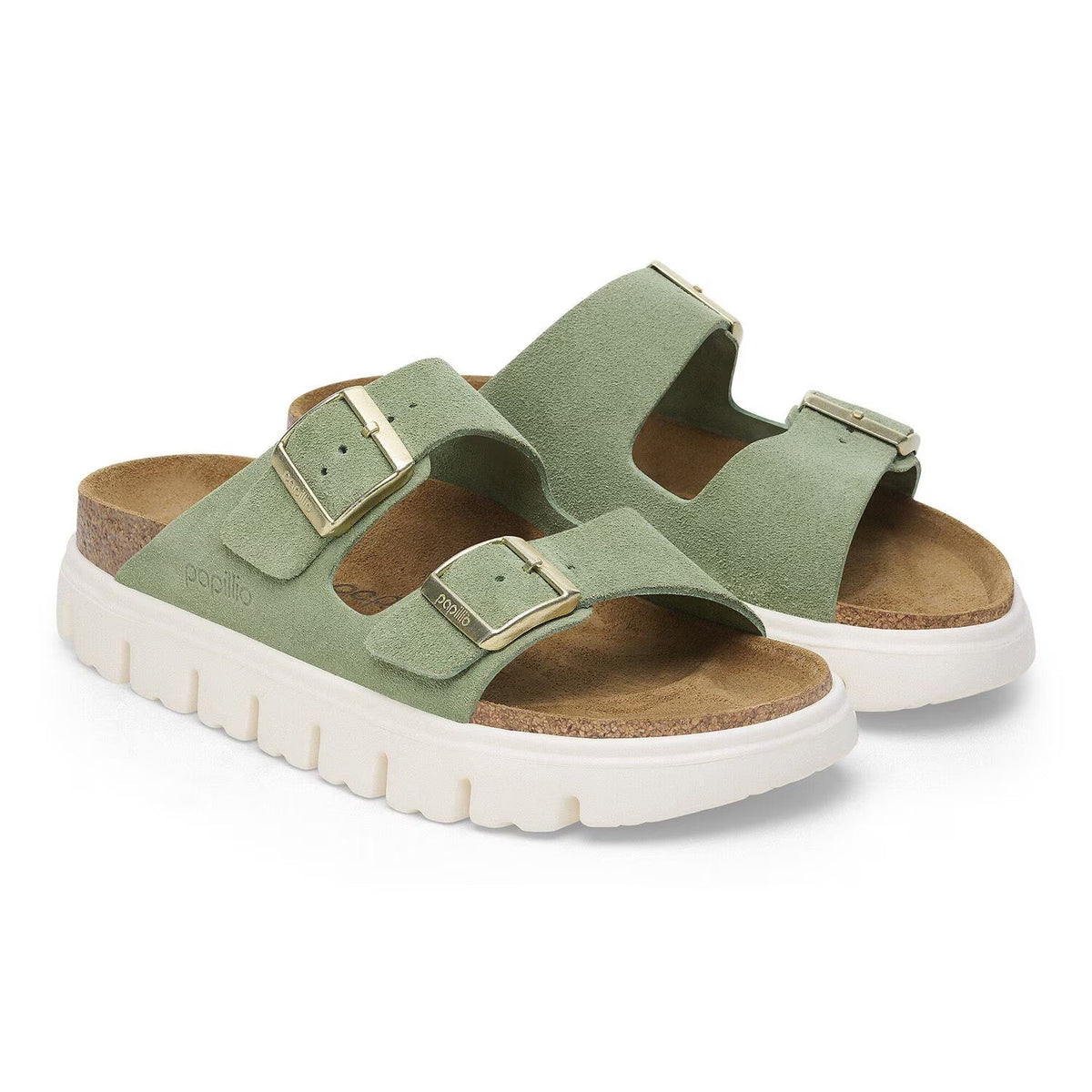 Birkenstock Arizona Pap Chunky Suede Leather Sandals Narrow
