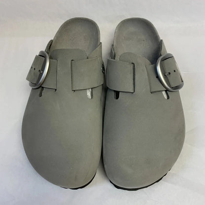 Birkenstock Boston Big Buckle Nubuck Leather Clogs