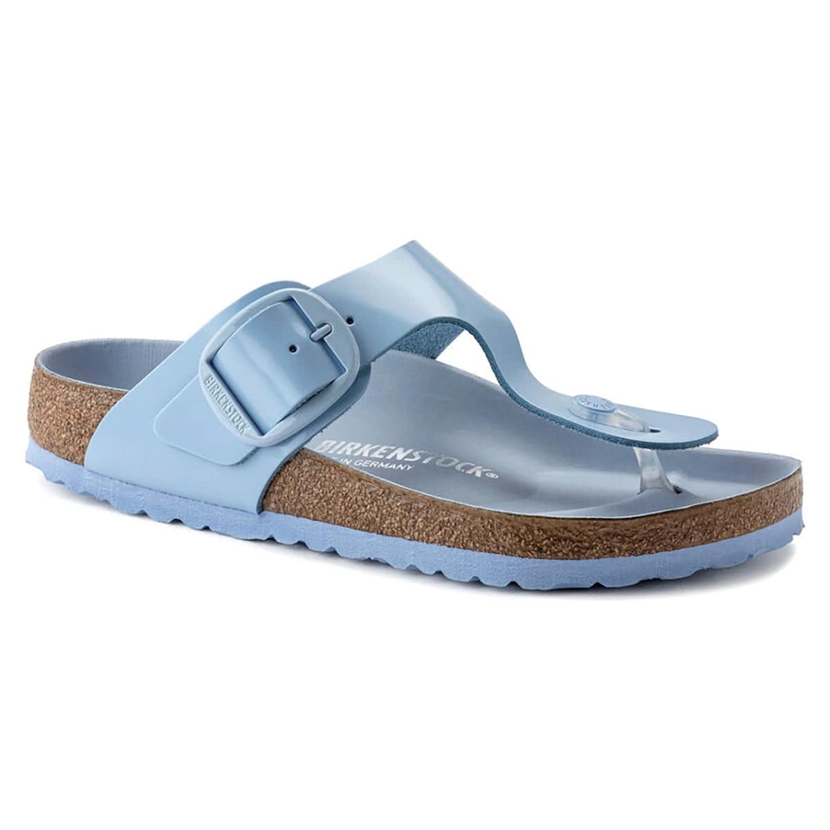 Birkenstock Gizeh Birkibuc Leather Blue Sandals
