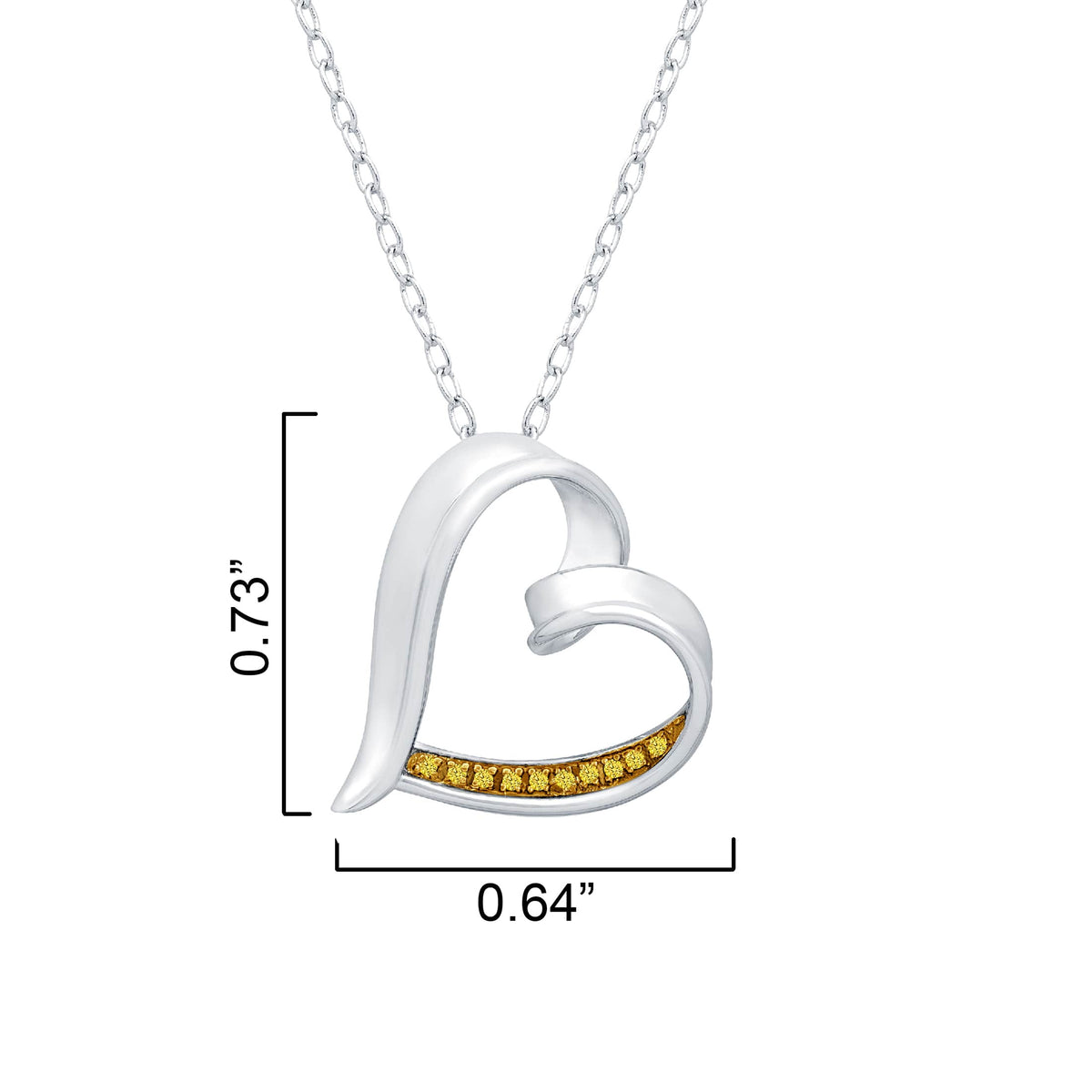 V3 Jewelry Genuine Blue Diamond Heart Pendant Sterling Silver