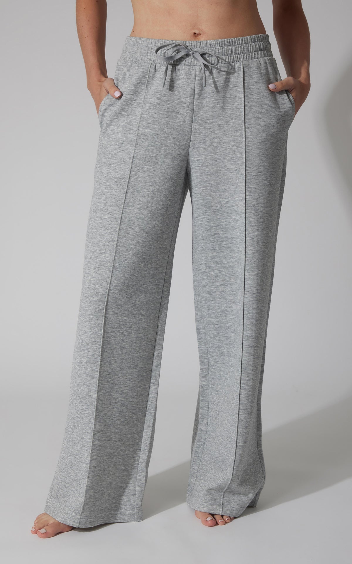 90 Degree by Reflex Softlite Fleece Timeless Pintuck Wide Leg Pant