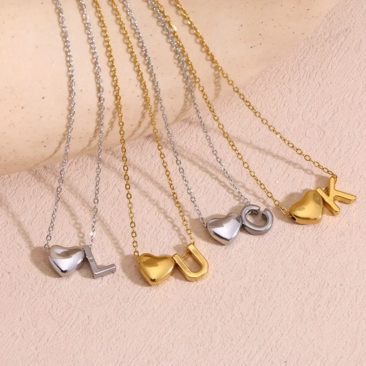Dainty A-Z Initial Heart Necklace