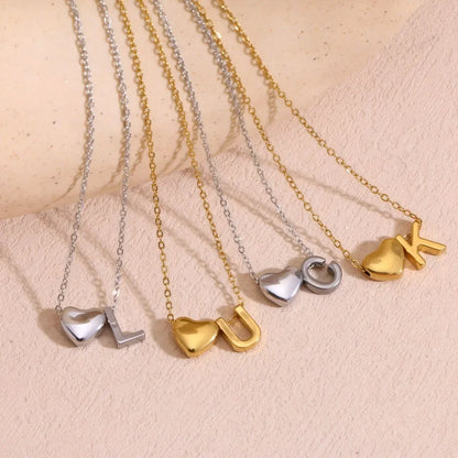 Dainty A-Z Initial Heart Necklace