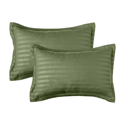 Elegant Comfort 8-Piece Dobby Stripe Comforter Set - Includes 4-Piece Sheet Set with Double Sided Storage Pockets