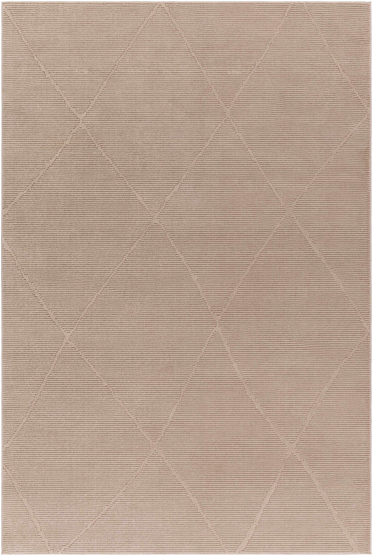 Aldis Tan Plush Textured Washable Rug - Clearance