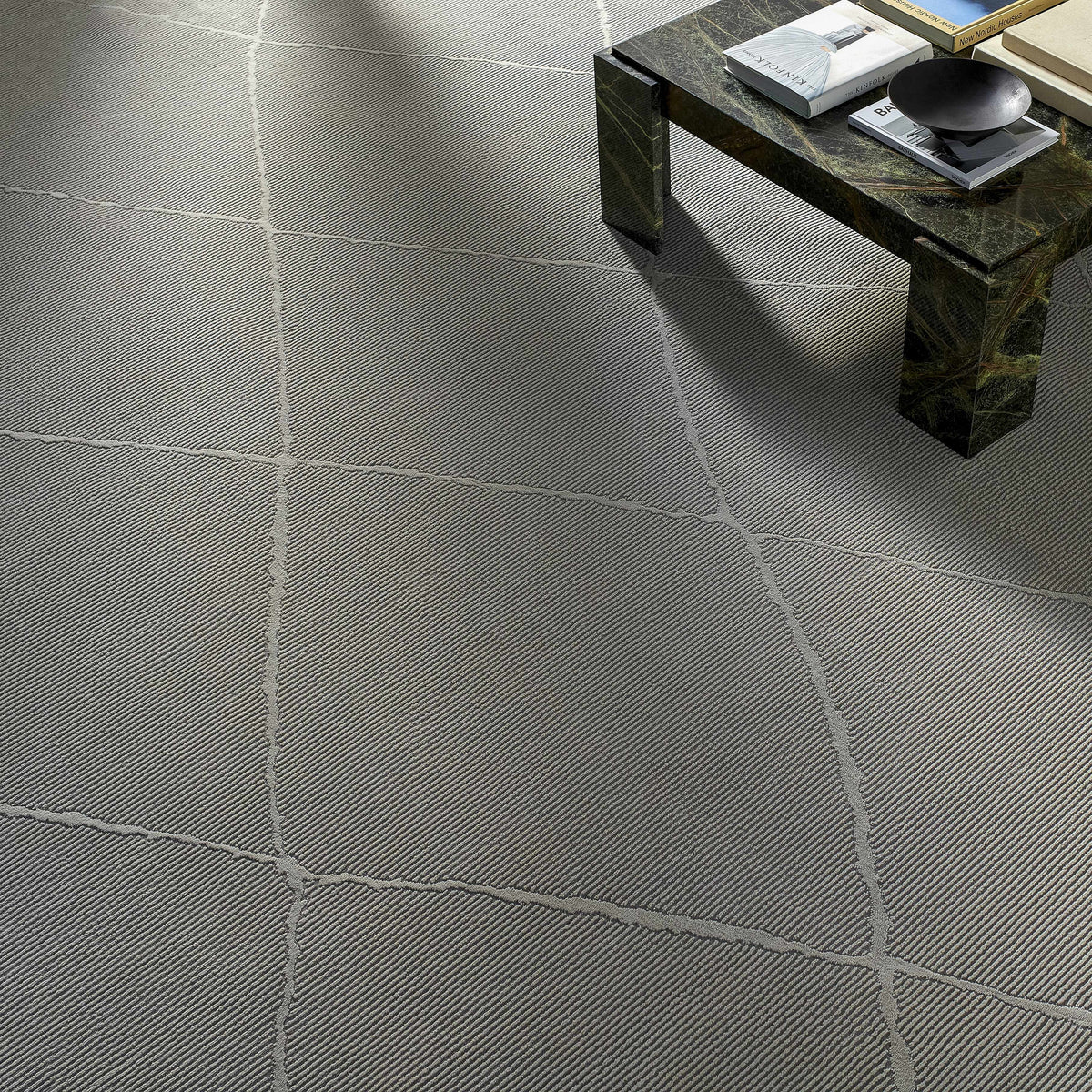 Aldis Grey Plush Textured Washable Rug - Clearance