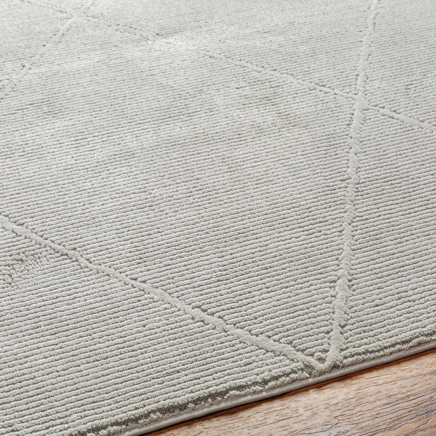 Aldis Grey Plush Textured Washable Rug - Clearance