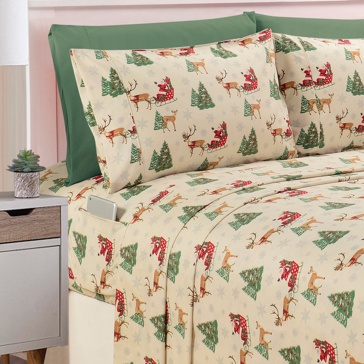 Elegant Comfort 6-Piece Christmas & Holiday Sheet Set - Soft as a Hotel Premium Quality