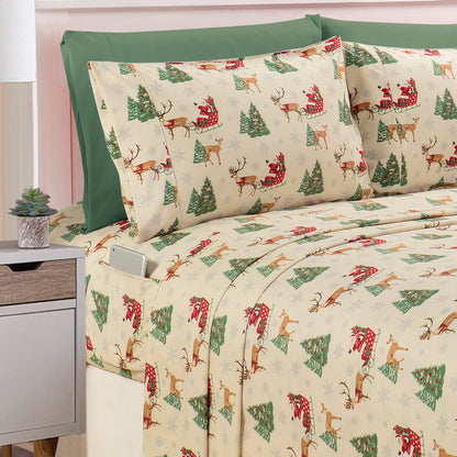 Elegant Comfort 6-Piece Christmas & Holiday Sheet Set - Soft as a Hotel Premium Quality